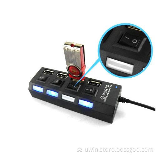 Free Sample Christmas Tree Seven Rainbow Colors LED Light USB Hub 2.0 Hub